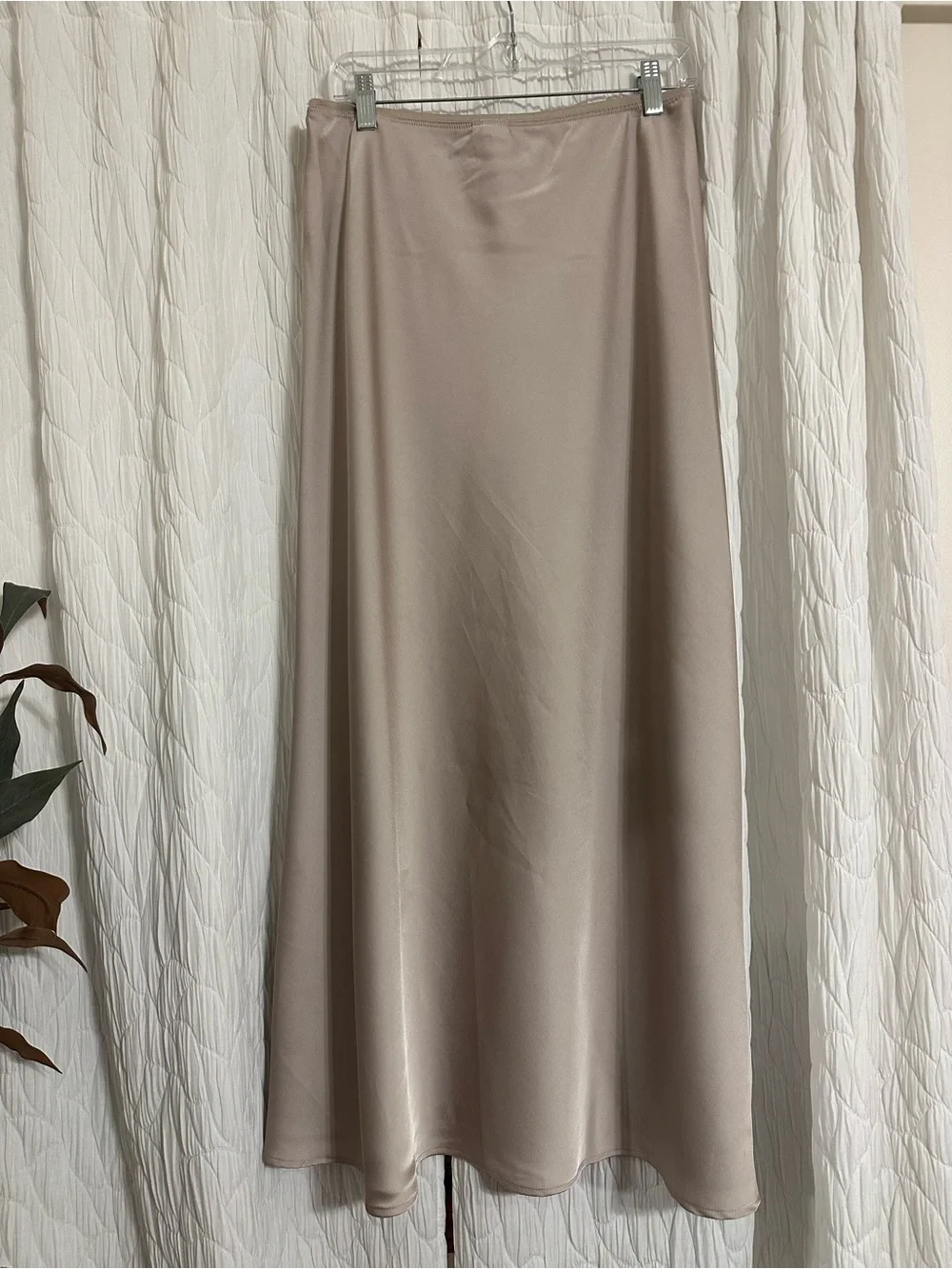 a new day Taupe Maxi Satin A-Line Skirt